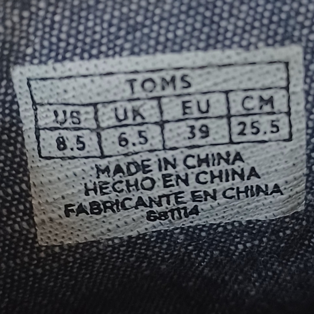 Toms Women Size 8.5 Black Canvas Wedge Shoes - Picture 12 of 14